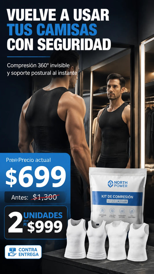 Camiseta de Compresión para Hombre + Camiseta de Compresión NorthPower + Camiseta de Compresión Moldeadora para Hombre + Camiseta de Compresión Moldeadora NorthPower
