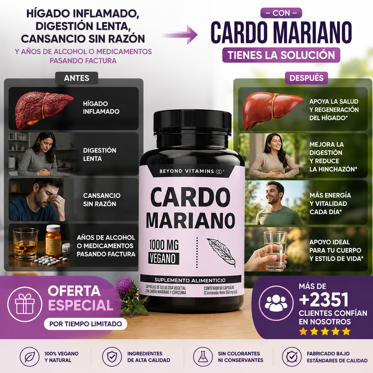 Suplemento Cardo Mariano 60 Capsulas