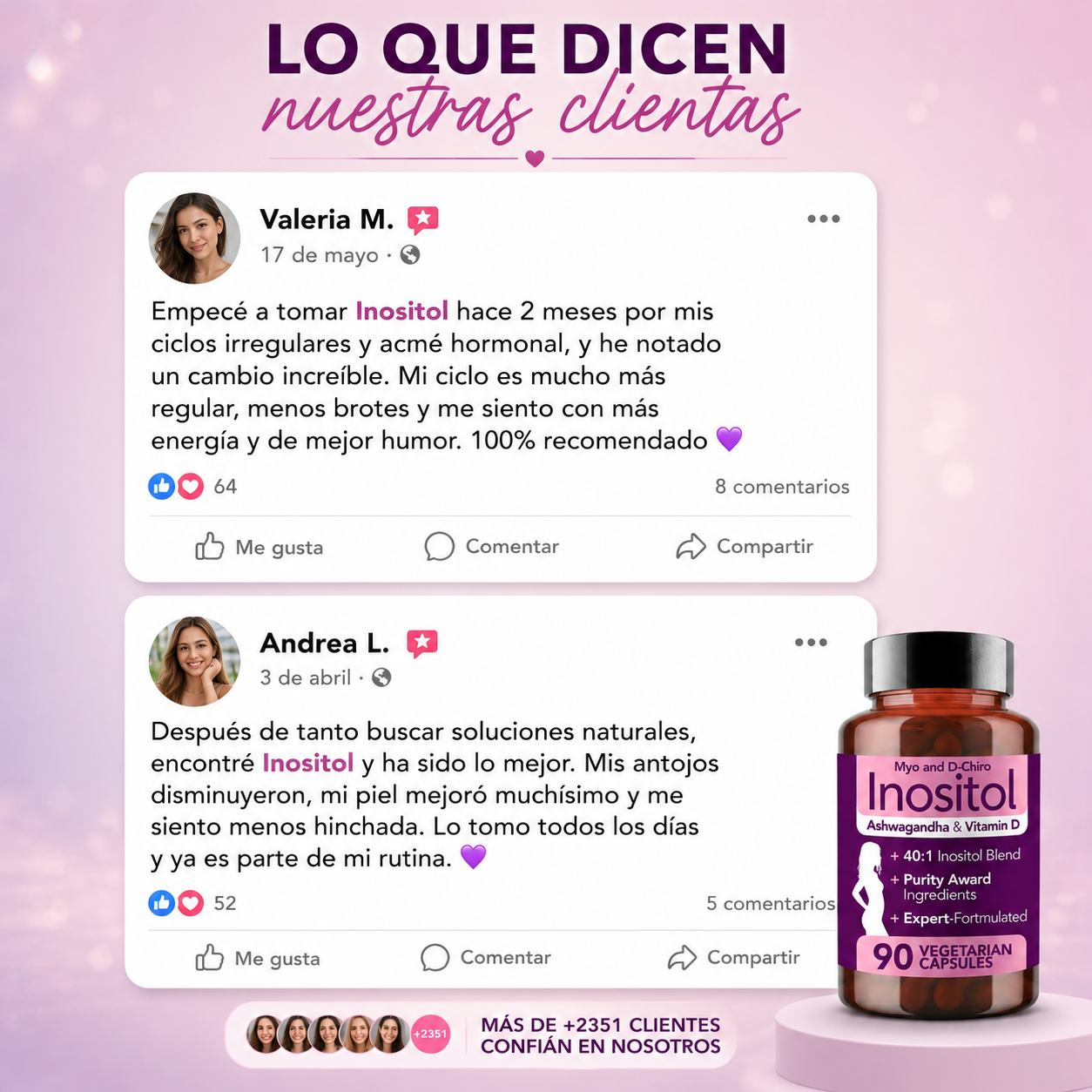 Inositol Myo + D-Chiro con Ashwagandha & Vitamina D