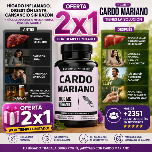 Oferta 2x1 suplemento Cardo Mariano 60 Capsulas