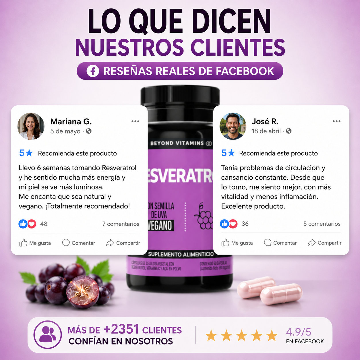 Suplemento Resveratrol 180 Capsulas