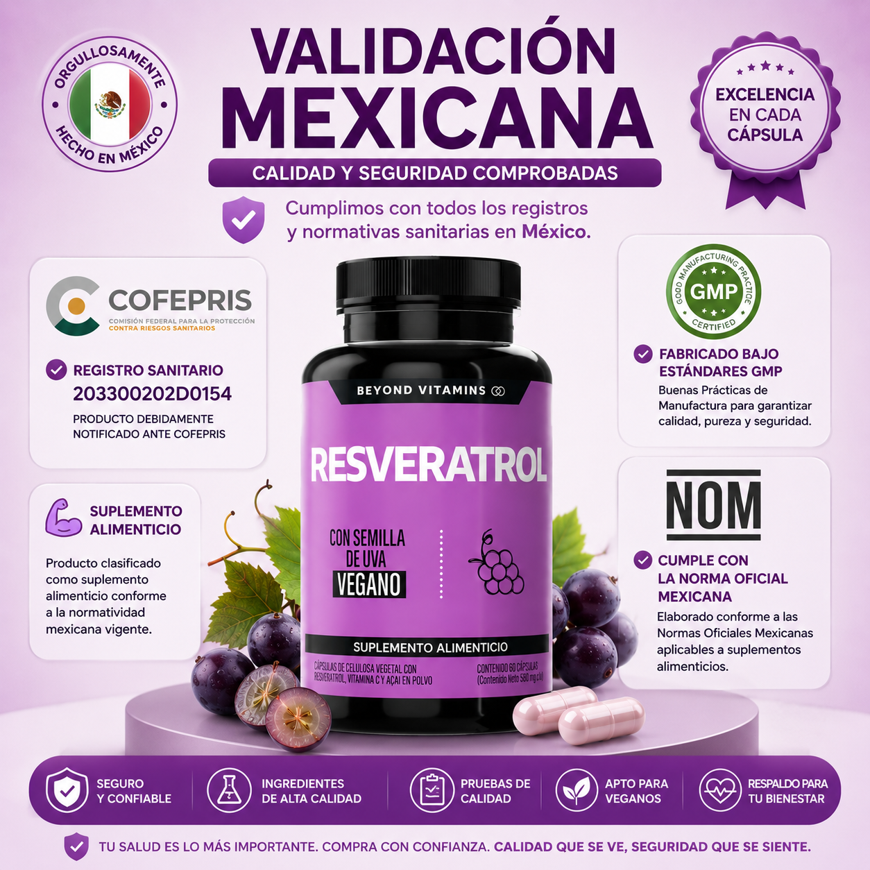 Suplemento Resveratrol 180 Capsulas