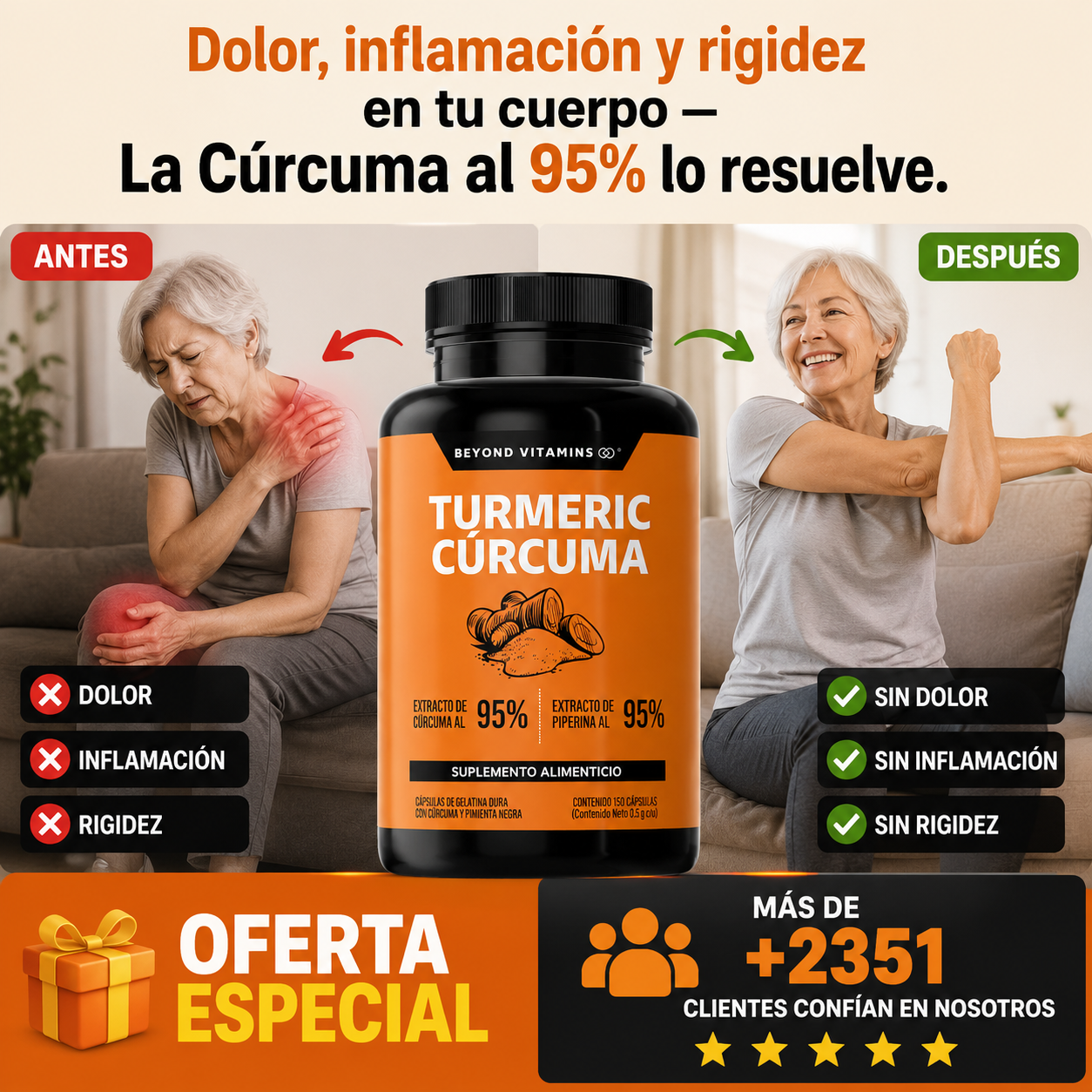 Tumeric Cúrcuma 150 capsulas