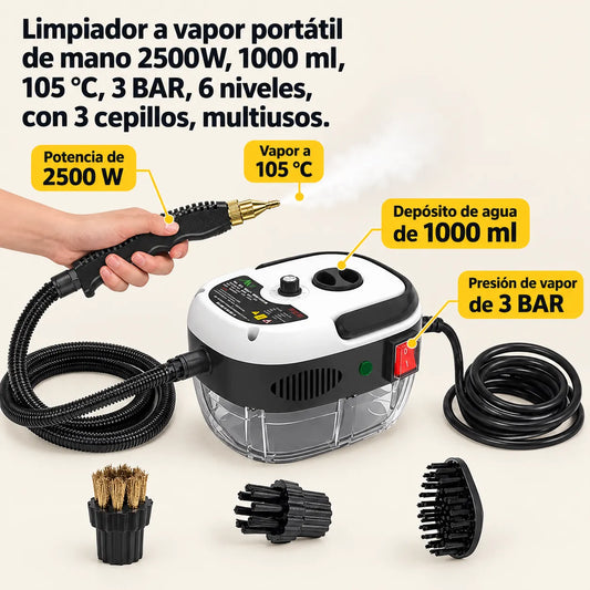 Limpiador a vapor portátil de mano 2500W